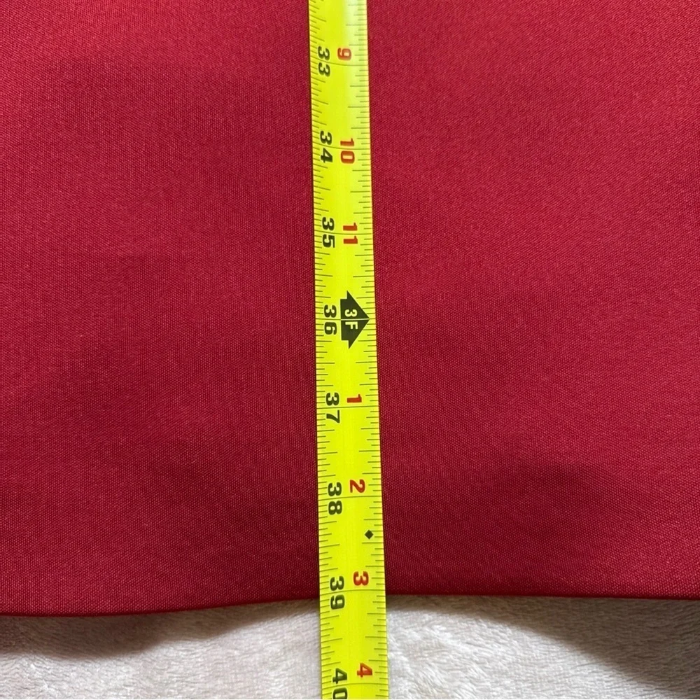 Badgley Mischka Scuba Dress Size 10 Deep Red Lined Workwear Professional - Picture 12 of 12